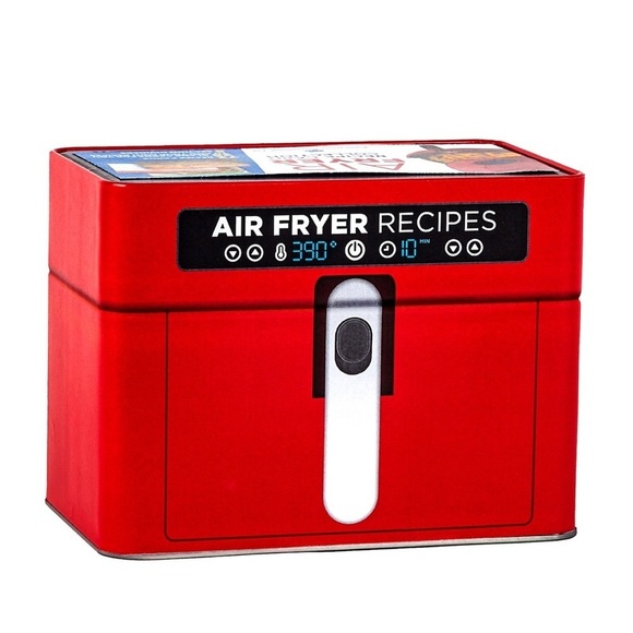 🆕 Air Fryer Recipe Card Collection in Red Tin Storage Box with Dividers - Picture 4 of 4